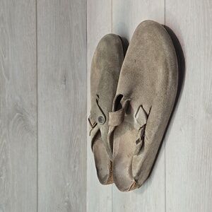 Birkenstock Mens Taupe Boston Clog Flats shoes sz 45/12 Regular